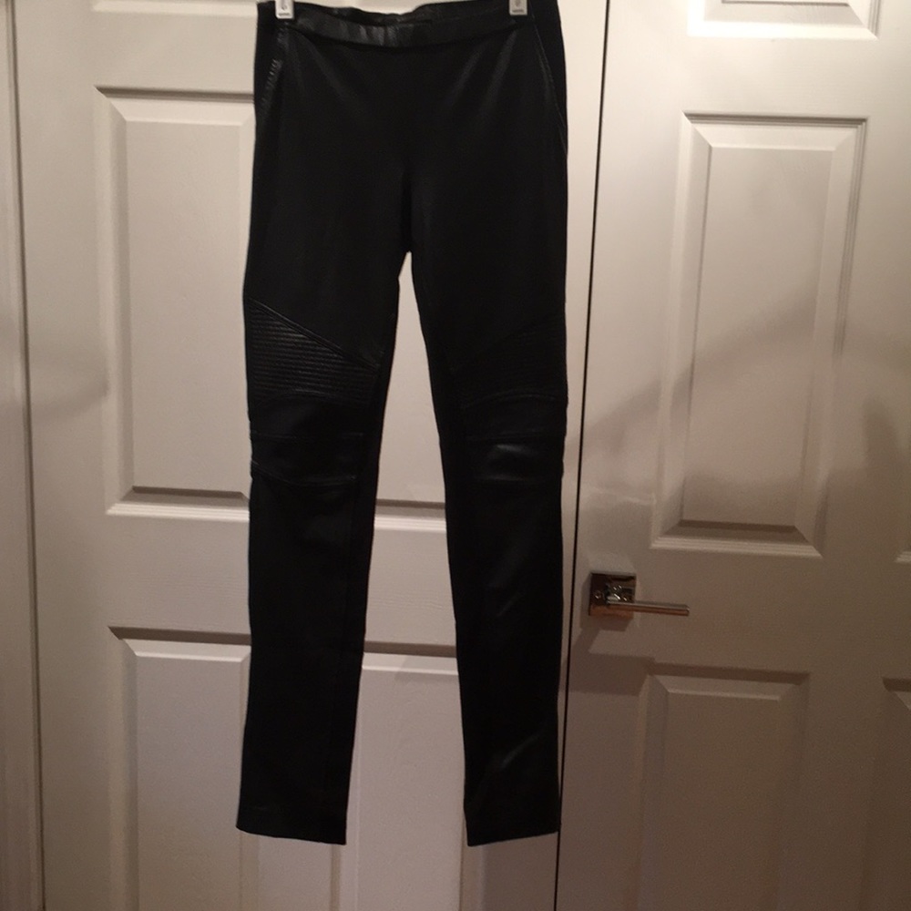BCBG faux leather moto leggings
